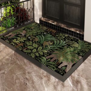 Green leaf door mat